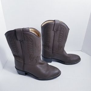 DURANGO KIDS BROWN COWBOY WESTERN BOOTS SIZE 2.5 D